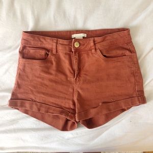 H&M Orange High Waisted Jean Shorts